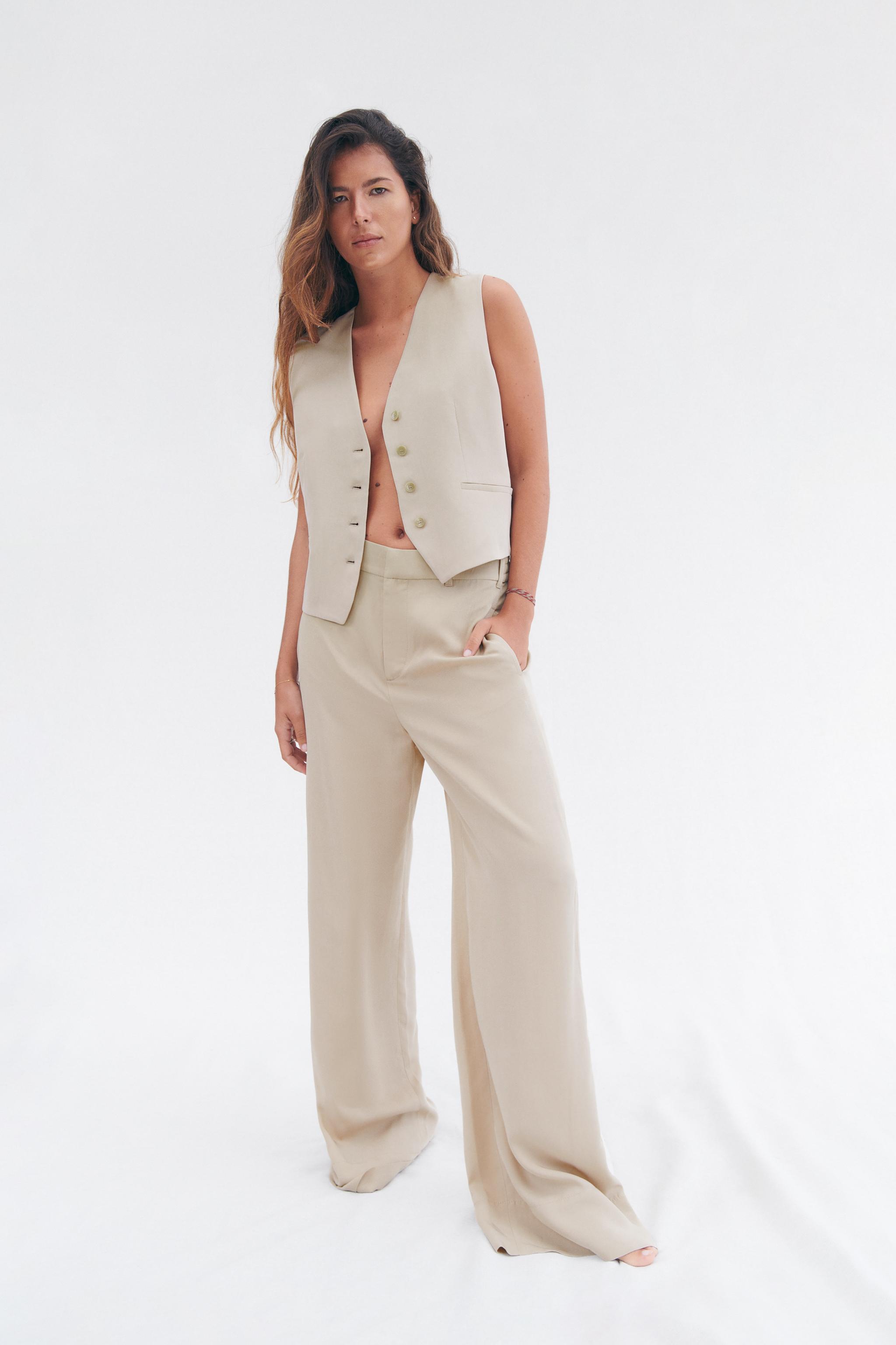 Flowing wide leg trousers zara on sale